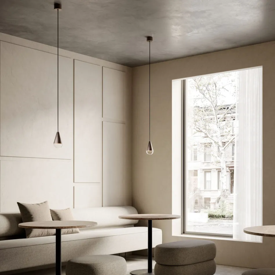 Závěsná lampa ze železa a skla Made in Italy – zataženo Viadurini