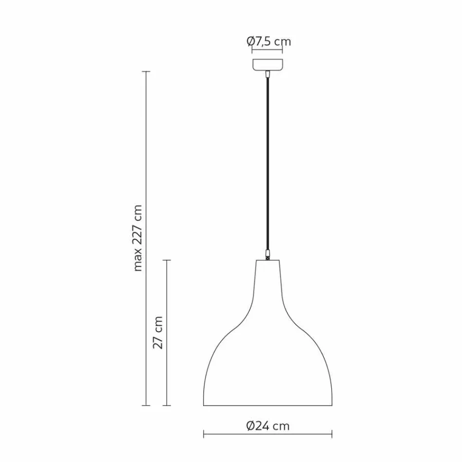 Závěsná lampa v antracitové kameniny a bílém smaltovaném interiéru - Edmondo Viadurini