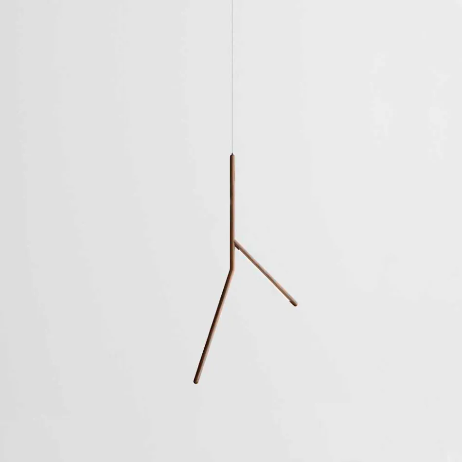 Závěsné svítidlo z masivního dřeva v různých povrchových úpravách Made in Italy - Orlov Viadurini