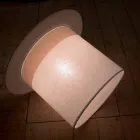 Válcová závěsná lampa z bílého lnu, vyrobená v Itálii - magická Viadurini