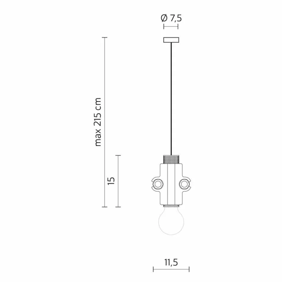 Závěsná lampa v bílém, antracitovém nebo zlatém kovu 2 velikosti - Meccasmo Viadurini