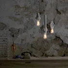 Závěsná lampa v bílém, antracitovém nebo zlatém kovu 2 velikosti - Meccasmo Viadurini