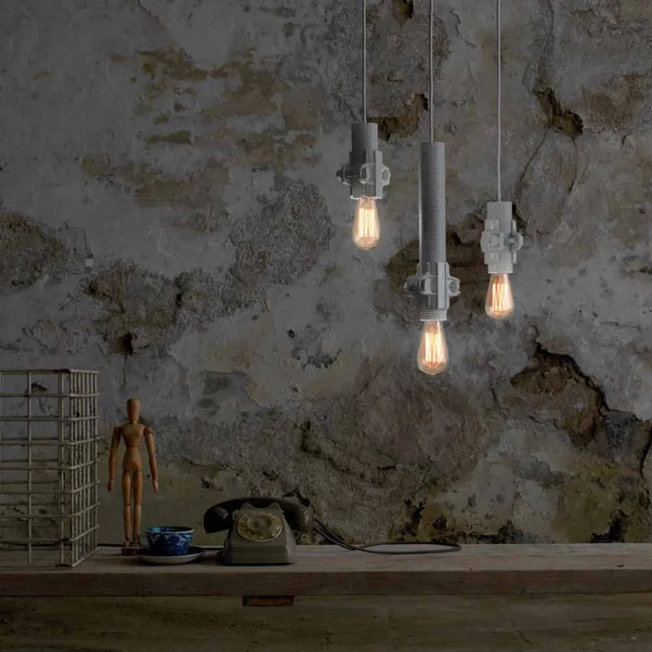 Závěsná lampa v bílém, antracitovém nebo zlatém kovu 2 velikosti - Meccasmo Viadurini