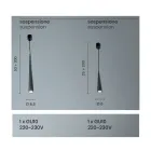 Závěsné svítidlo v bílém, černém nebo zlatém kovu 2 velikosti – Girotondo Viadurini