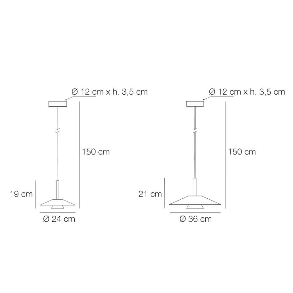 Kovová závěsná lampa Mira v různých povrchových úpravách Viadurini