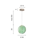 Závěsné svítidlo z kovu a skla zdobené soustřednými liniemi - Hackberry Viadurini
