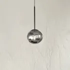 Závěsné svítidlo z lakovaného kovu a foukaného skla - Ailanto Viadurini