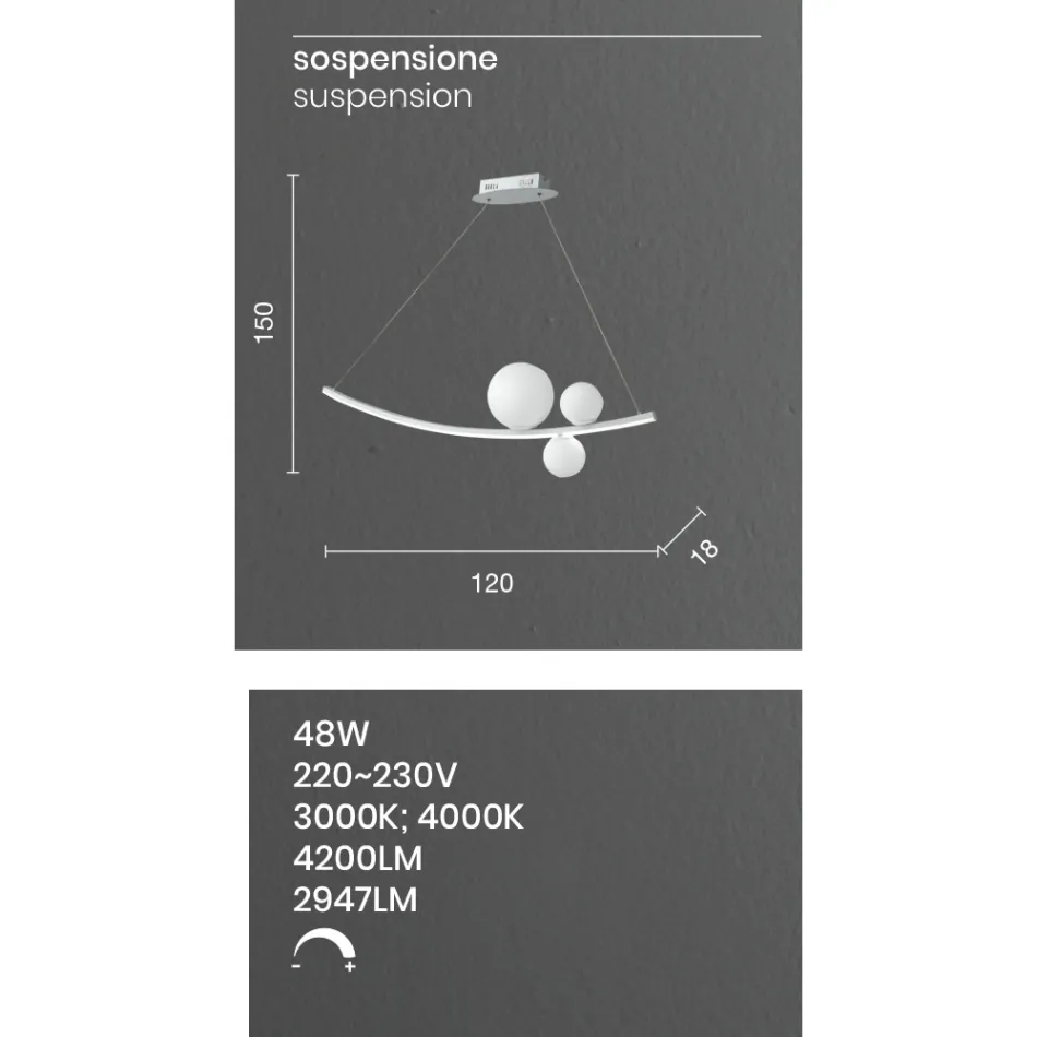 Závěsné svítidlo z lakovaného kovu a foukaného skla - Partridge Viadurini