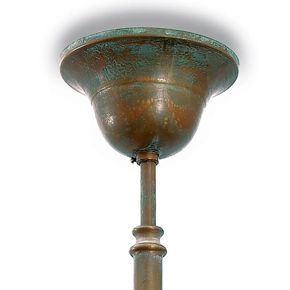 Mosazná, skleněná a IP44 závěsná lampa vyrobená v Itálii - Drago Viadurini