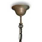 Závěsná lampa Elfico z mosazi, čirého skla a krytí IP44 Viadurini