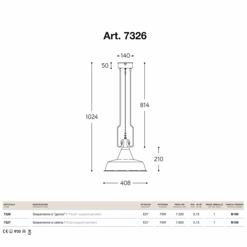 Lampa z mědi a mosazi suspenze anticati Foundry Viadurini