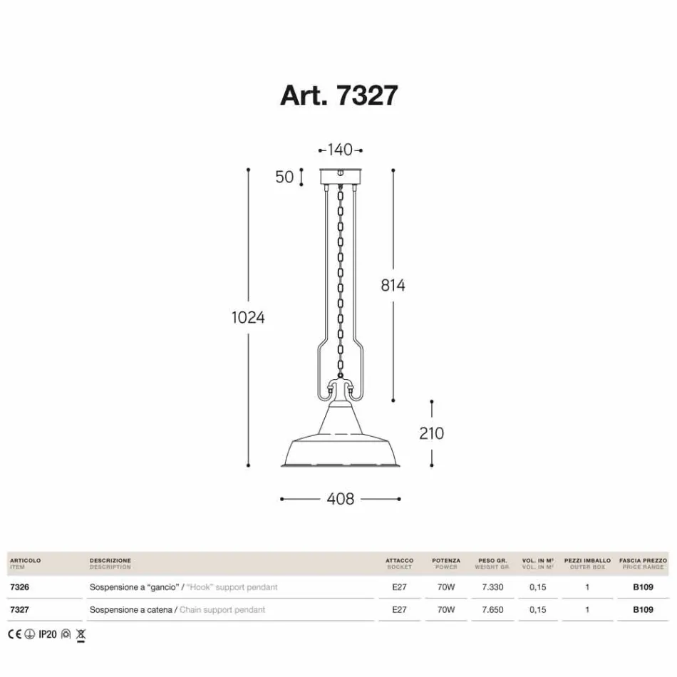 Lampa z mědi a mosazi suspenze anticati Foundry Viadurini