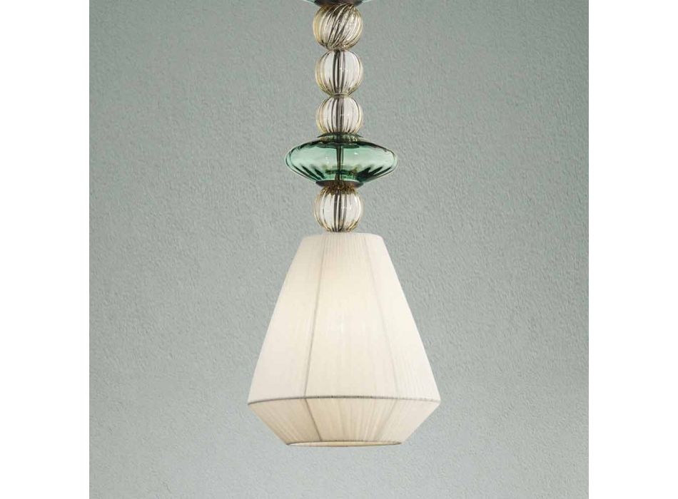 Závěsná lampa z benátského skla Ručně vyrobená v Itálii - Amilia Viadurini