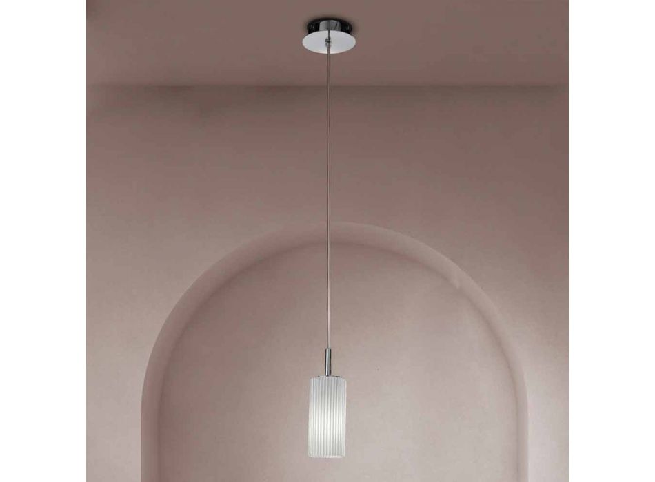 Skleněná závěsná lampa v Benátkách vyrobená ručně v Itálii - Larissa Viadurini