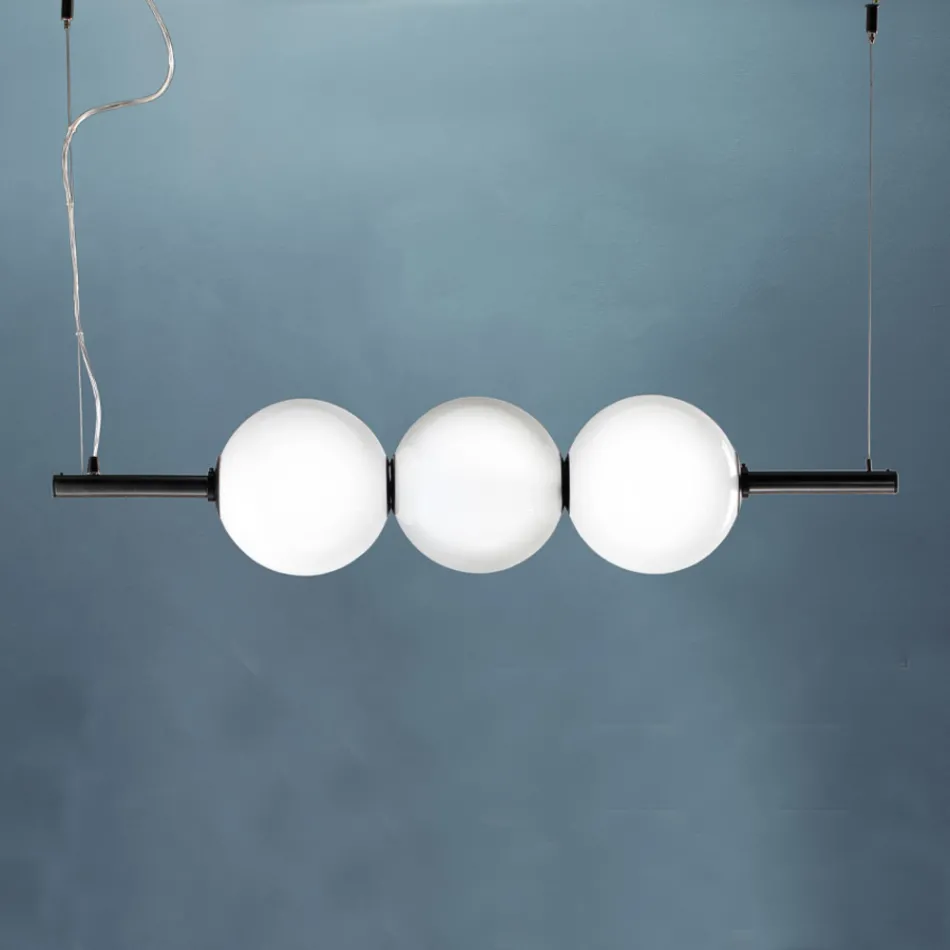 Závěsná lampa z ručně foukaného benátského skla 95 cm - Jupiter Viadurini