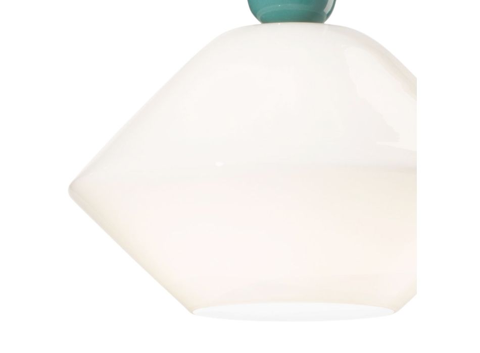 Závěsná lampa ze skla a barevné keramiky Made in Italy - Lariat Viadurini