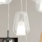 Závěsná lampa ze skla a průhledného drátu Made in Italy - Trilly Viadurini