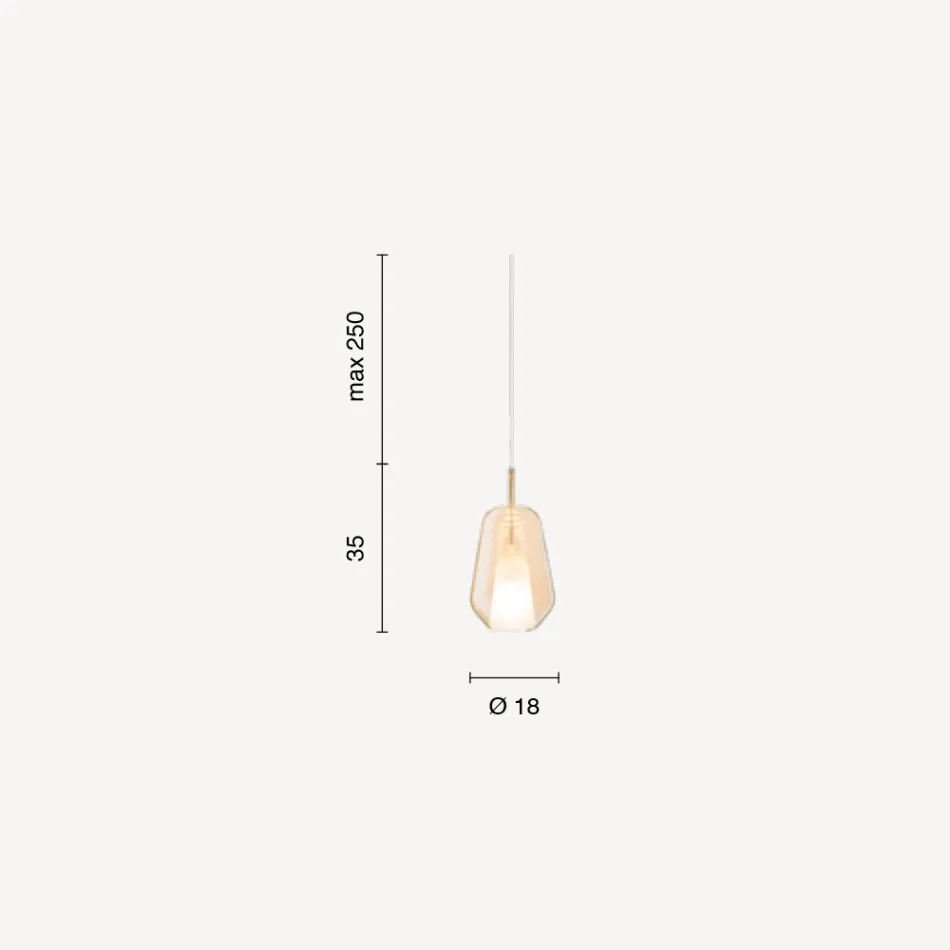 Závěsná lampa ze skla a průhledného drátu Made in Italy - Trilly Viadurini