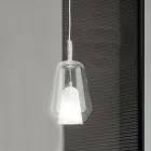 Závěsná lampa ze skla a průhledného drátu Made in Italy - Trilly Viadurini