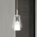 Závěsná lampa ze skla a průhledného drátu Made in Italy - Trilly