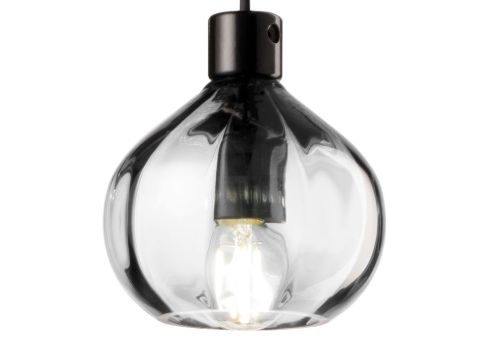Skleněná závěsná lampa ve 2 různých povrchových úpravách Made in Italy - Afoxe Viadurini