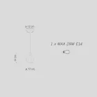 Skleněná závěsná lampa ve 2 různých povrchových úpravách Made in Italy - Afoxe Viadurini