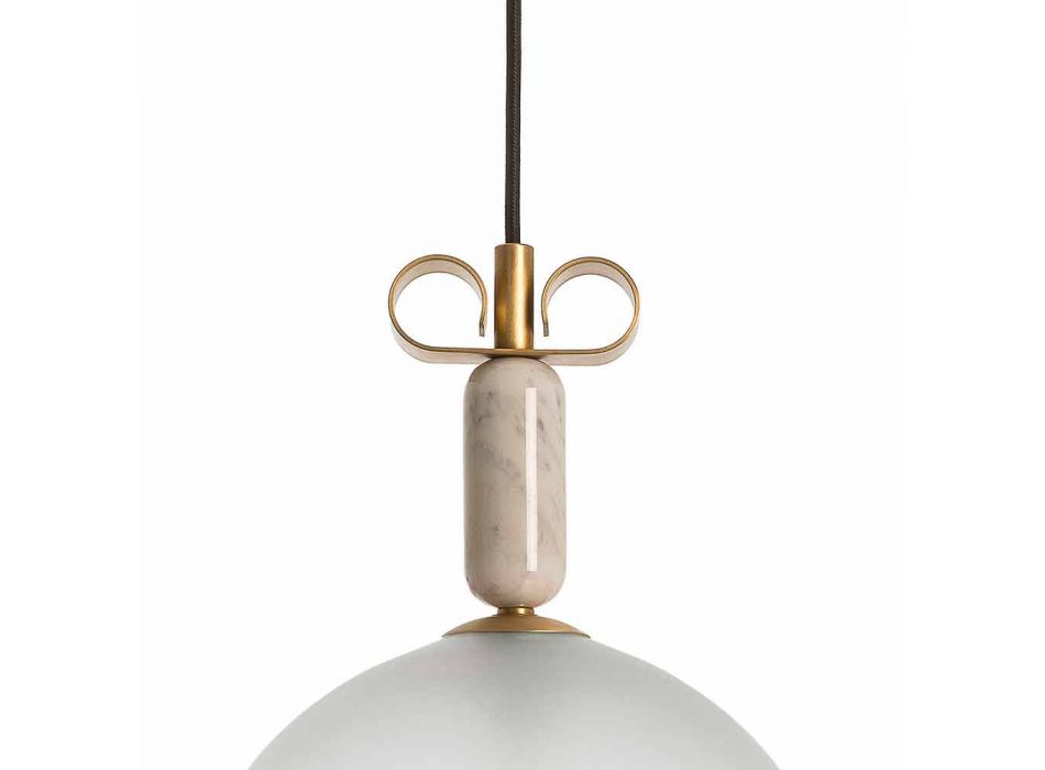 Závěsná lampa ze skla, mramoru a mosazi 2 povrchové úpravy - Bonton od Il Fanale Viadurini