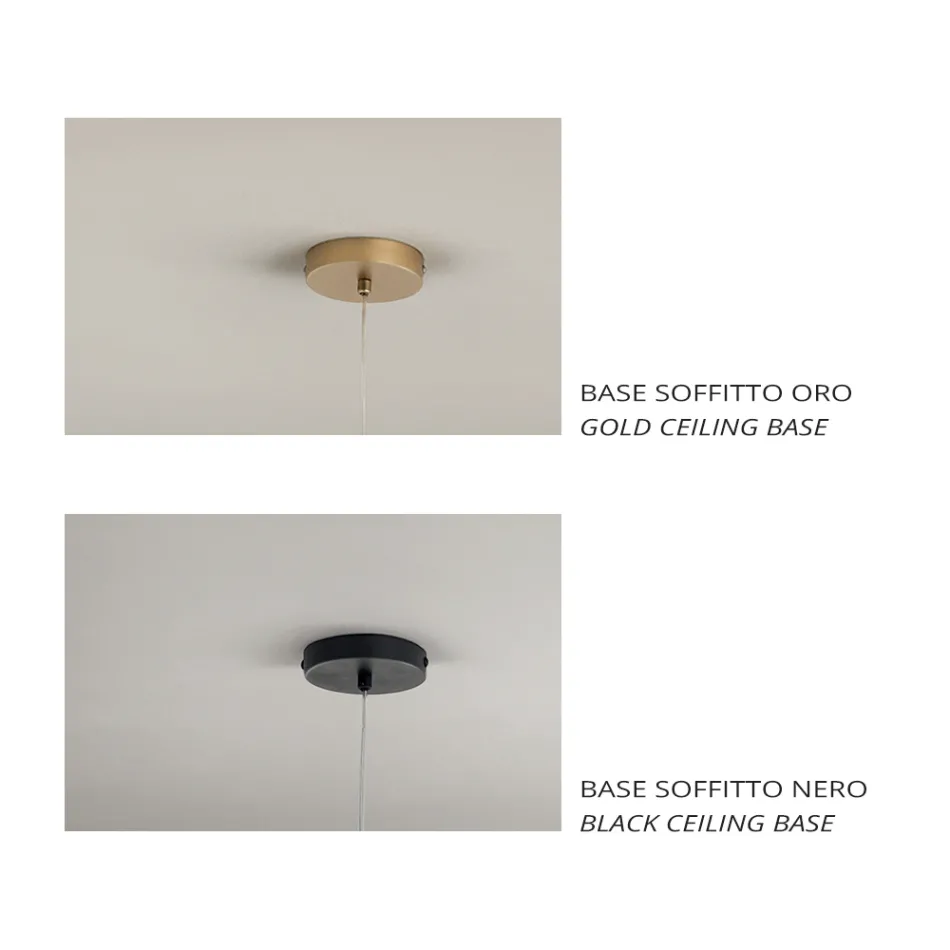 Dvouvrstvá závěsná lampa z foukaného skla Made in Italy - Trilly  Viadurini