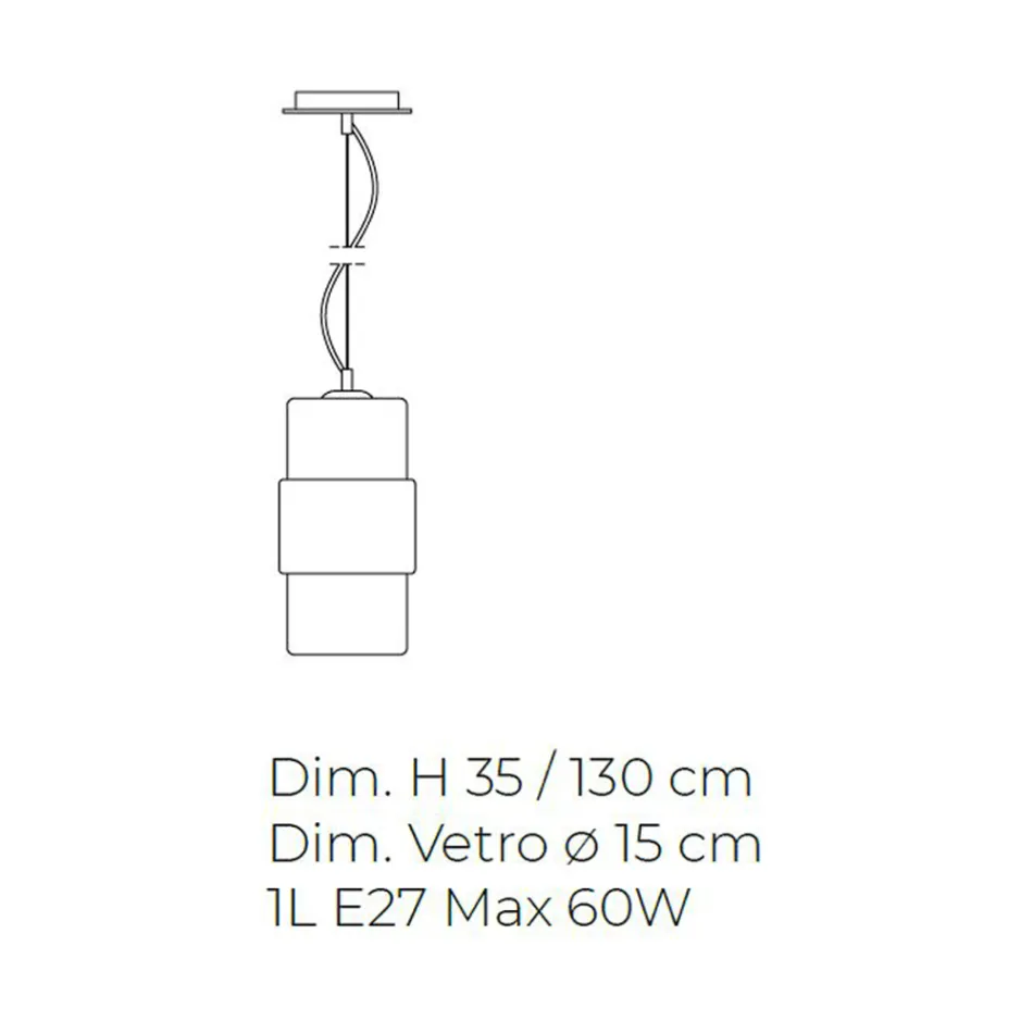 Závěsná lampa z ručně foukaného skla v Benátkách 15 cm - Satomi Viadurini
