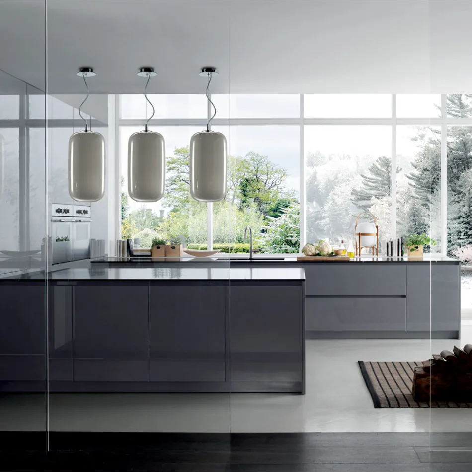 Ručně foukaná skleněná závěsná lampa Made in Venice - Bambus Viadurini