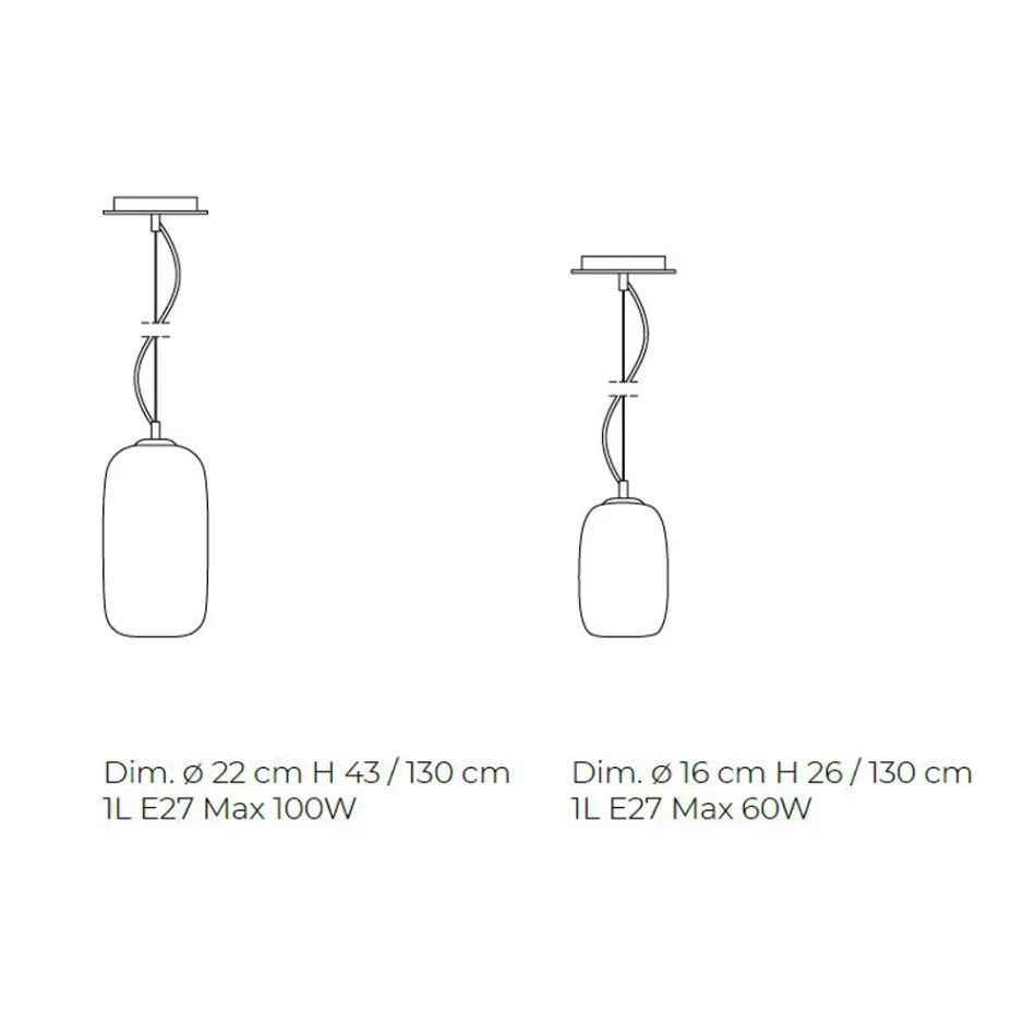 Ručně foukaná skleněná závěsná lampa Made in Venice - Bambus Viadurini