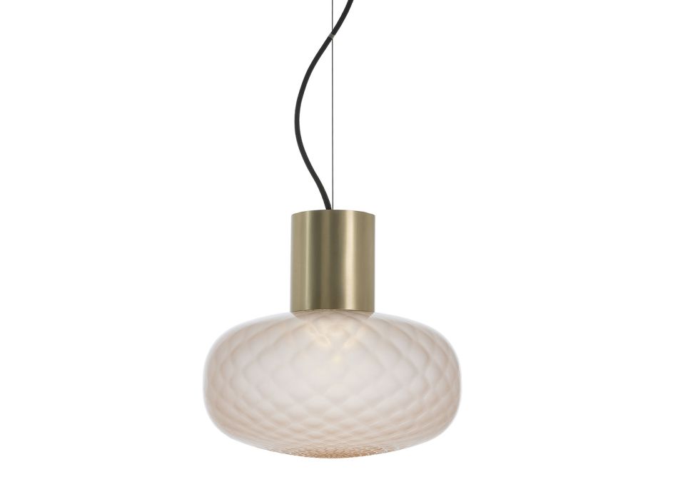 Závěsná lampa z průhledného nebo saténového skla Made in Italy - Lucciola Viadurini