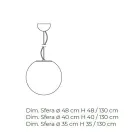 Ručně foukaná bílá závěsná lampa z benátského skla - Měsíc Viadurini