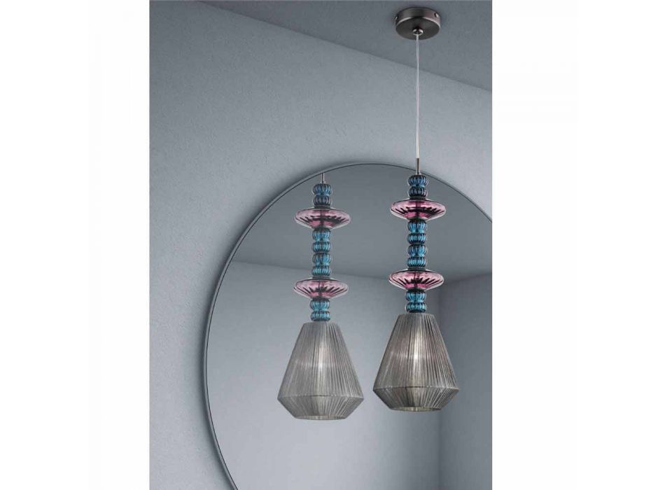 Ručně vyrobená závěsná lampa z benátského skla vyrobená v Itálii - Amilia Viadurini