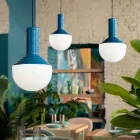 Závěsná lampa z malovaného skla Made in Italy - Selaron Viadurini