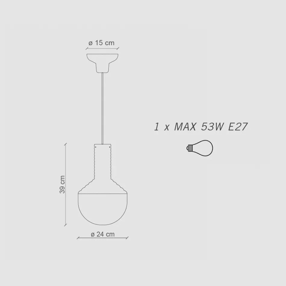 Závěsná lampa z malovaného skla Made in Italy - Selaron Viadurini