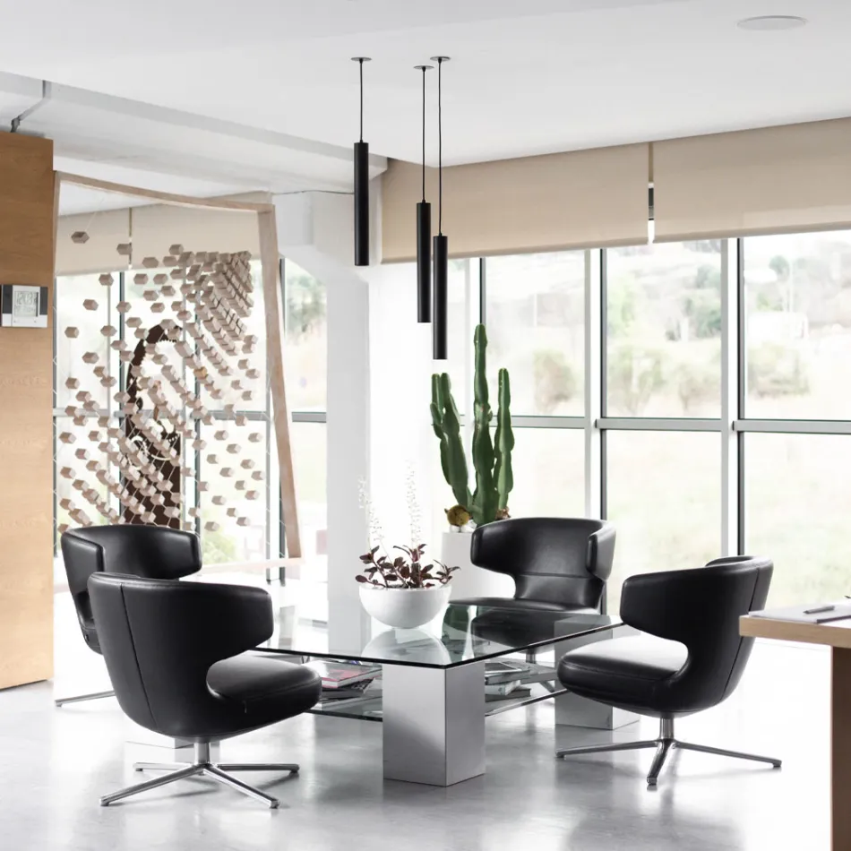 LED zapuštěné závěsné svítidlo v bílé nebo černé hliníkové - Rebolla Viadurini