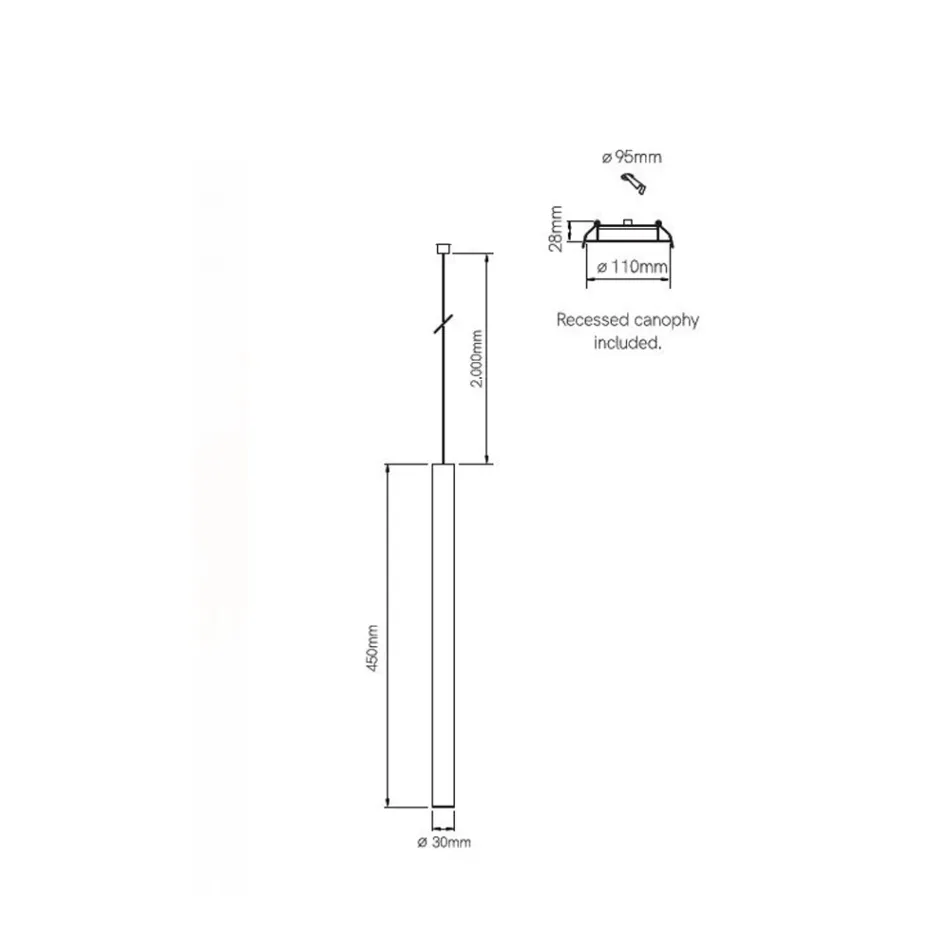 LED zapuštěné závěsné svítidlo v bílé nebo černé hliníkové - Rebolla Viadurini