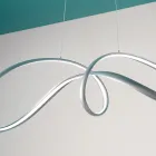 Závěsná LED lampa ve stříbrném kovu, 2 velikosti moderního designu - Lumino Viadurini