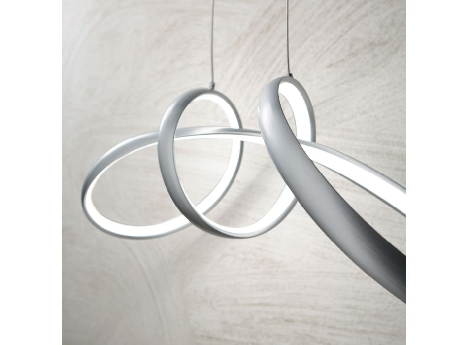Závěsná LED lampa ve stříbrném kovu, 2 velikosti moderního designu - Lumino Viadurini
