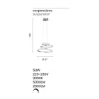 LED závěsné svítidlo v bílé nebo stříbrné barvě - Rivolta Viadurini