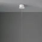 Moderní závěsné svítidlo s LED světlem z lakovaného kovu - modřín Viadurini