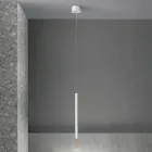 Moderní závěsné svítidlo s LED světlem z lakovaného kovu - modřín Viadurini