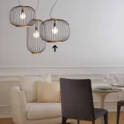 Současná závěsná lampa Steel Ø58xh.48xL.cavo100 cm Jana Viadurini