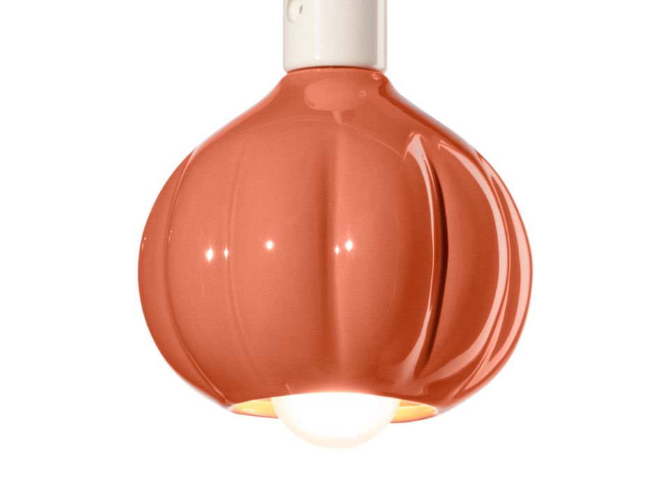 Moderní závěsná lampa z barevné keramiky Made in Italy - Afoxe Viadurini