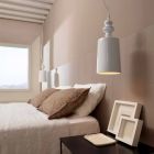 Stínidlo závěsné lampy v lesklém bílém keramickém designu - Cadabra Viadurini