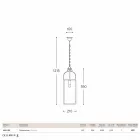 square závěsná lampa 1 mosaz lehká a vetro Aida Viadurini