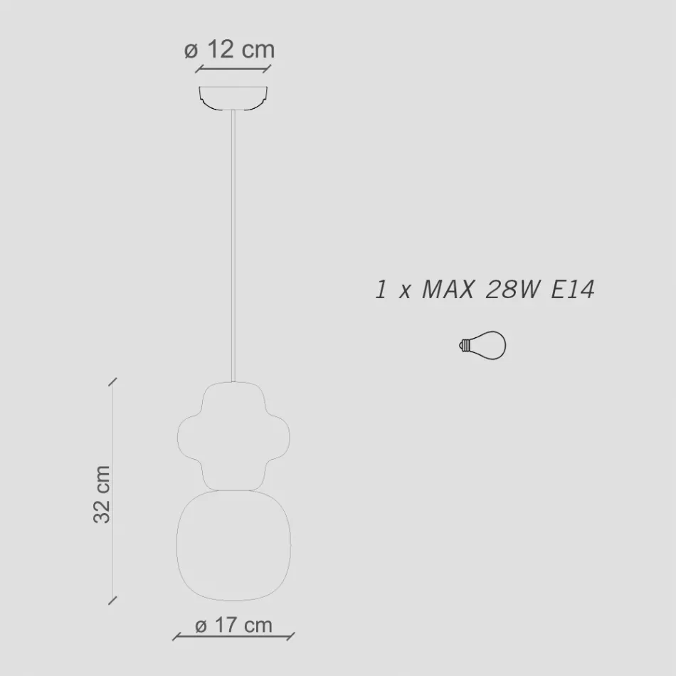 Závěsné svítidlo vyrobené z keramiky a skla Made in Italy - Capocabana Viadurini