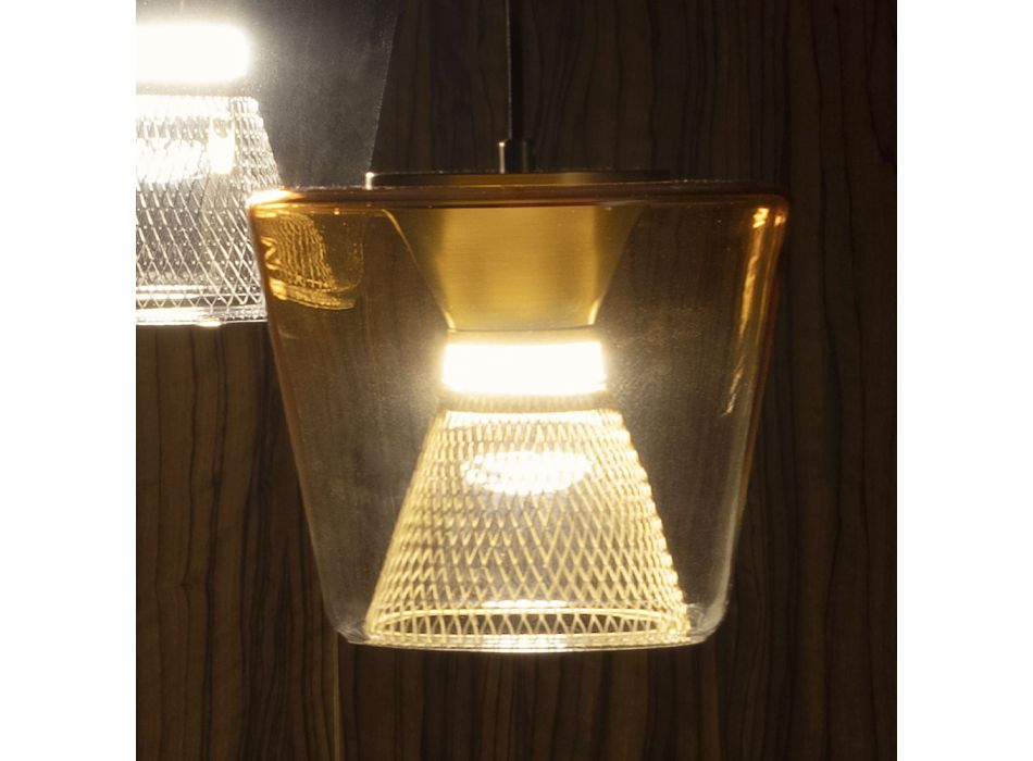Závěsné svítidlo z kovu a skla Made in Italy - Think Viadurini