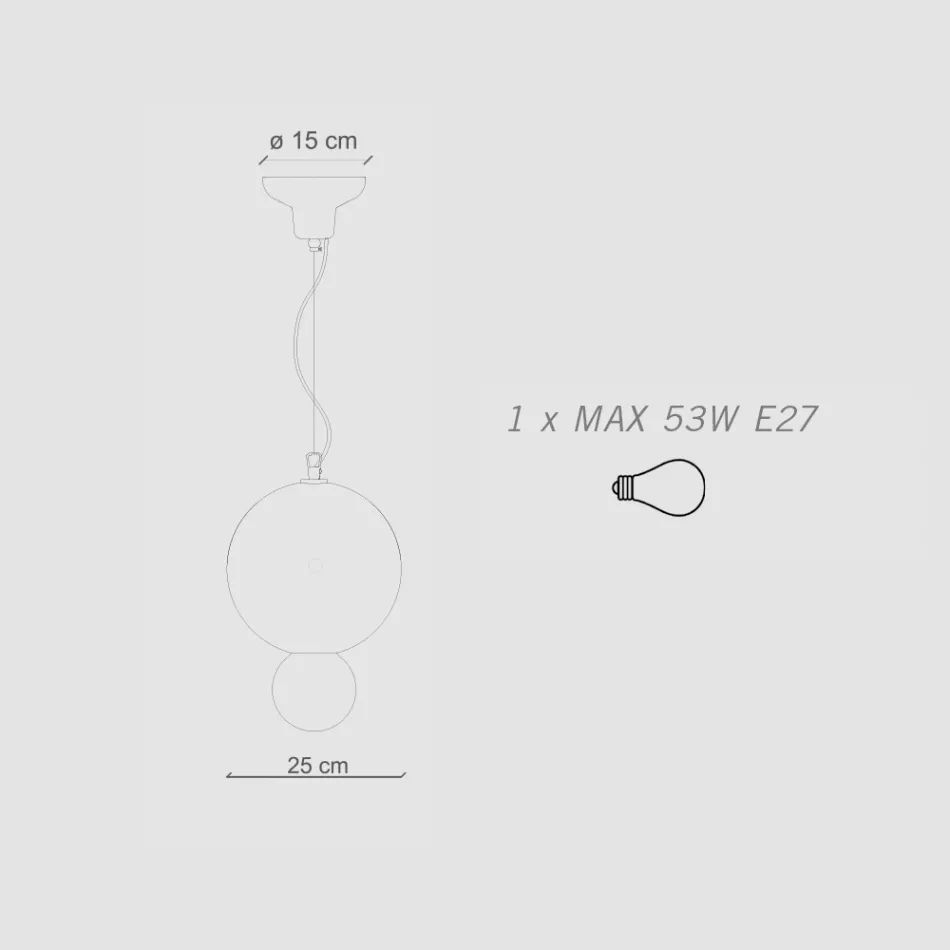 Kulaté keramické závěsné svítidlo Made in Italy - Bumbum Viadurini